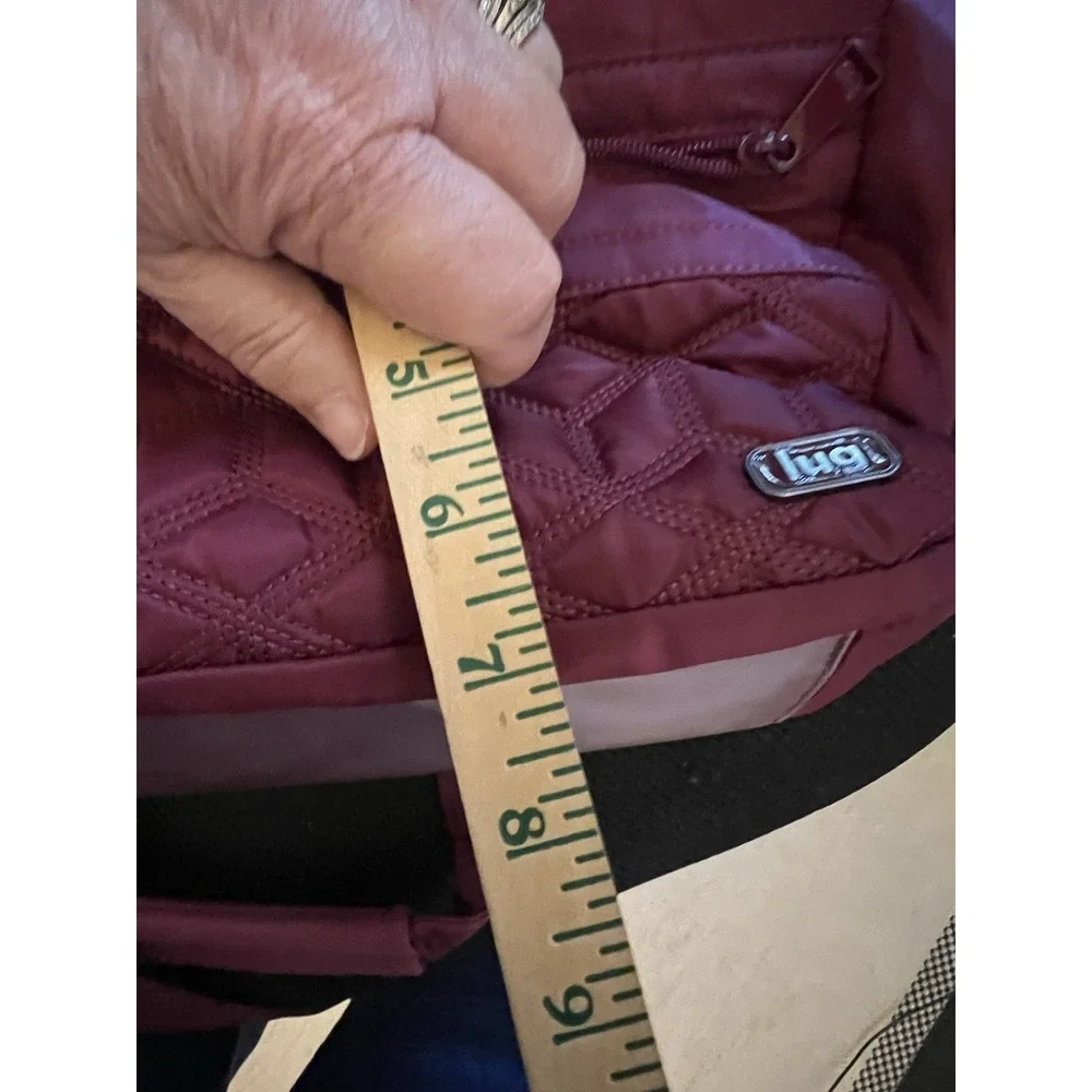 Lug Streetcar Quilted Shoulder Bag Purse in Red Diaper Bag